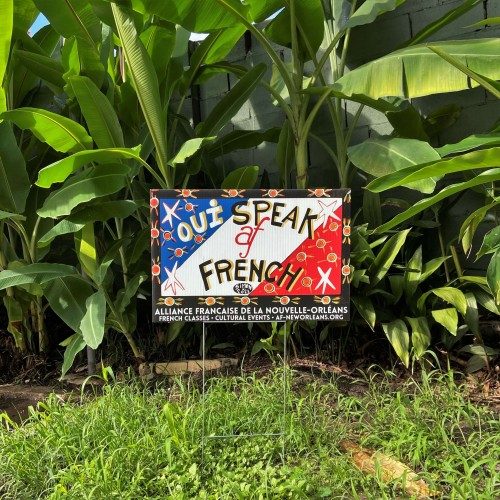 "Oui Speak French" Yard Sign